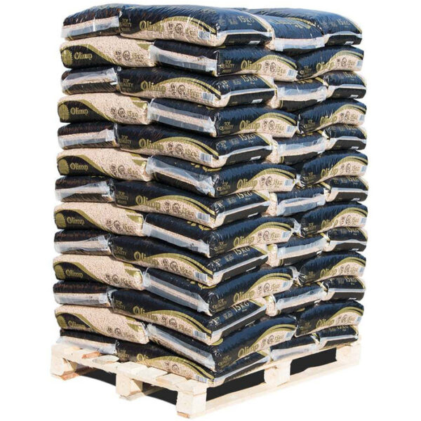 Pellets de madera OLIMP 6mm ENplusA1 palet 65 sacos | Bajo contenido de cenizas