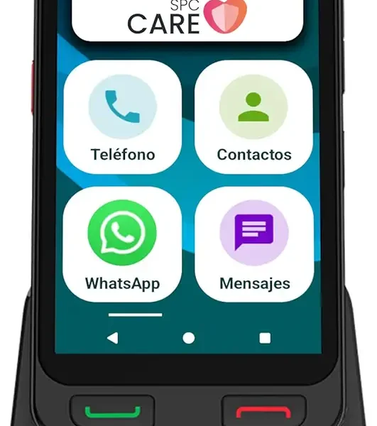 Smartphone para mayores SPC Zeus 2 + Funda | 5", app de control remoto, botón SOS y dock de carga
